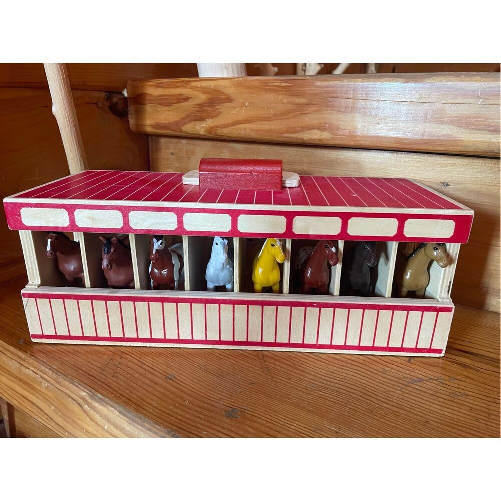Melissa & Doug Take-Along Show-Horse Stable Play Set.